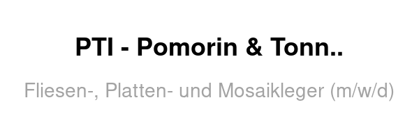 PTI - Pomorin & Tonn Installations GmbH /