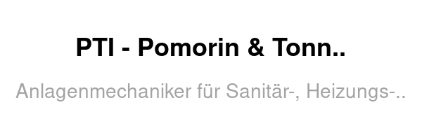 PTI - Pomorin & Tonn Installations GmbH /