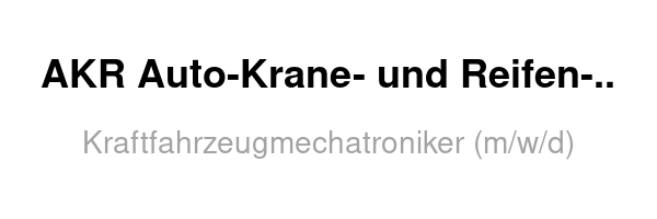 AKR Auto-Krane- und Reifen- service GmbH Schipkau