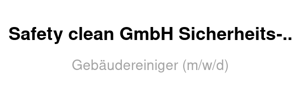 Gebäudereiniger (m/w/d)