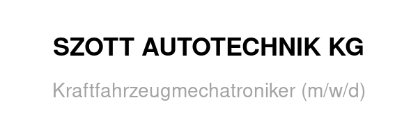 SZOTT AUTOTECHNIK KG /