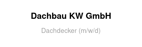 Dachdecker (m/w/d)