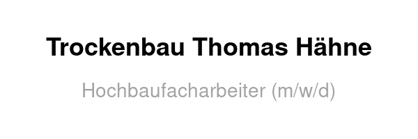 Trockenbau Thomas Hähne /