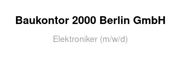 Elektroniker (m/w/d)