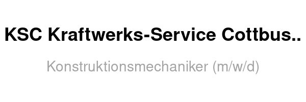 Konstruktionsmechaniker (m/w/d)