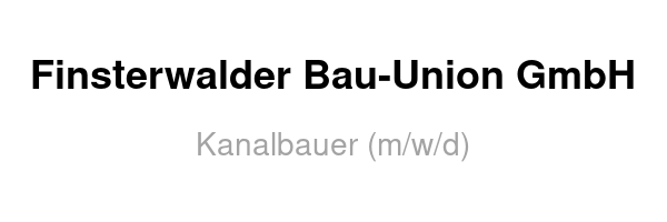 Kanalbauer (m/w/d)